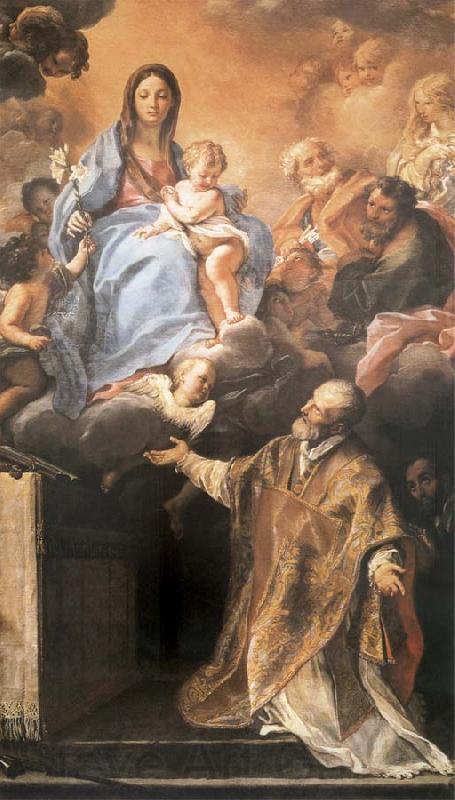 Maratta, Carlo The Madonna and its aparicion to San Felipe Neri Norge oil painting art